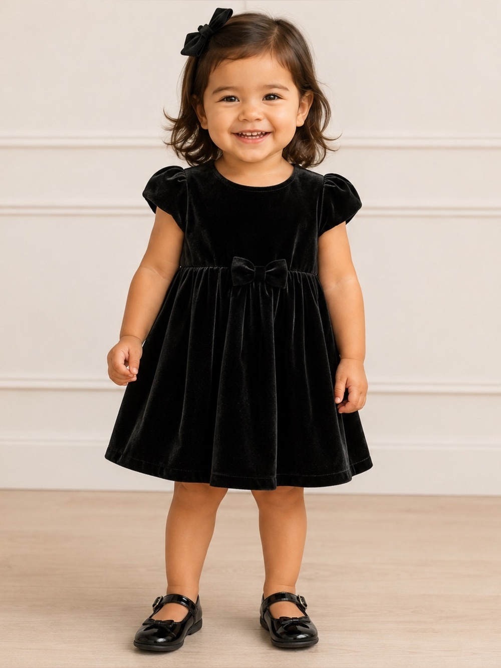 H&M girls velvet dress 18m